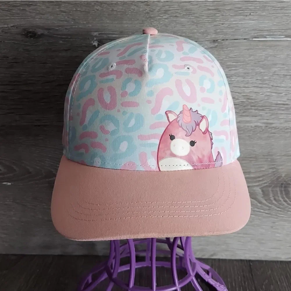 Squishmallows Baseball Cap Hat Lola Unicorn Pink Cheetah Youth